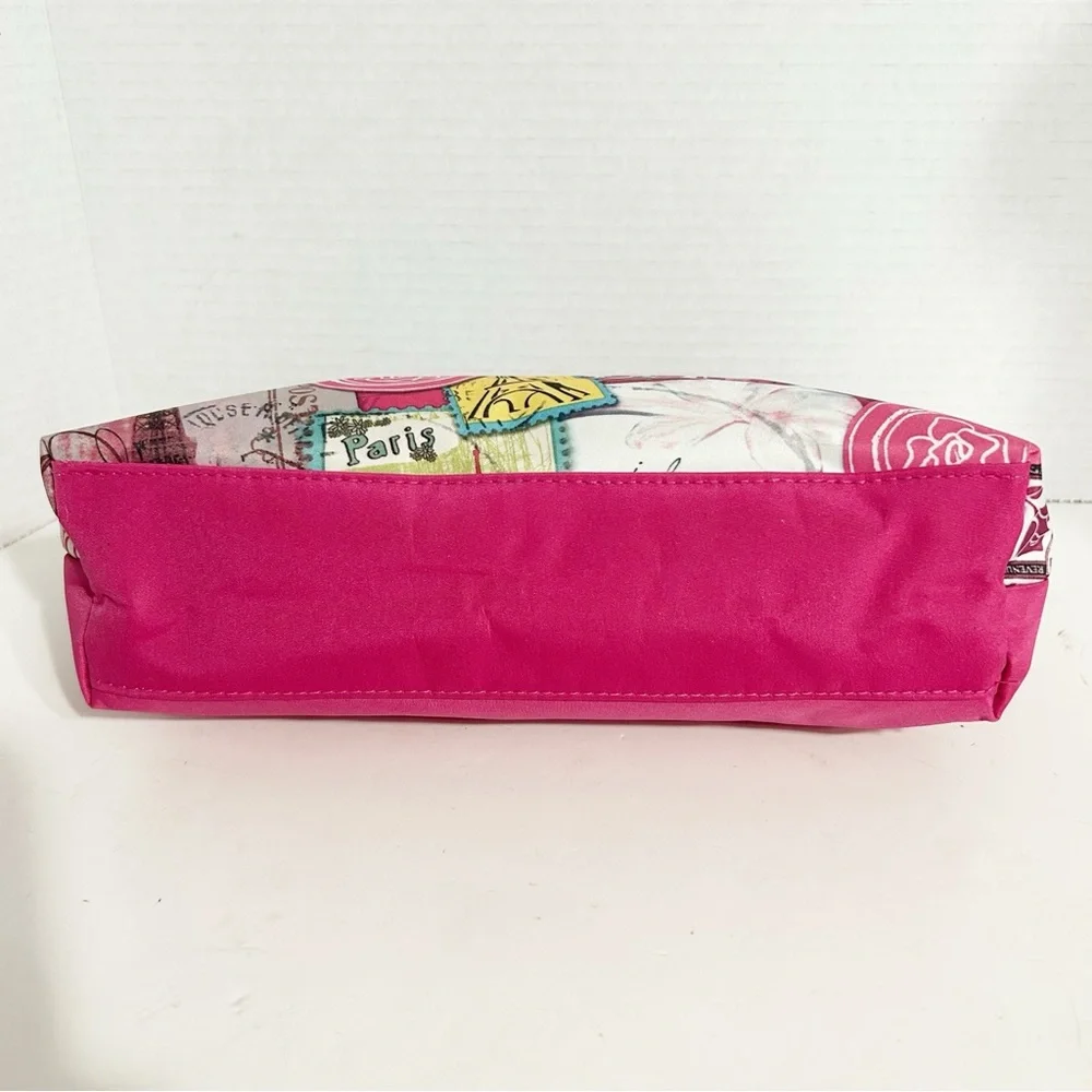 LANCOME I Love You To Paris Multicolor Travel Makeup Bag Zip Closure Fully Lined